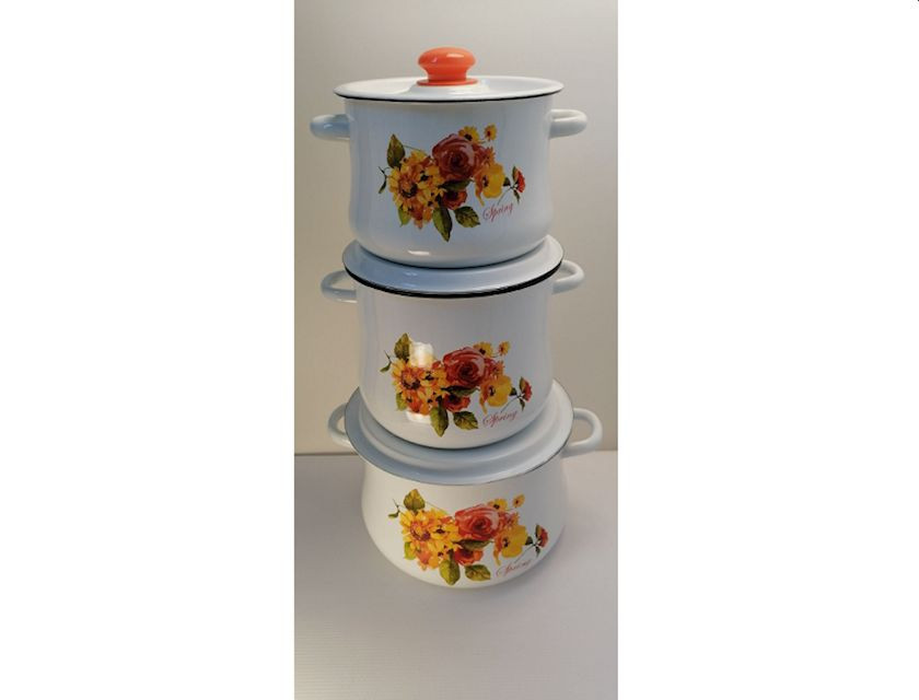 Набор кастрюль 19  Весна (белый) фото 1 — Posudio