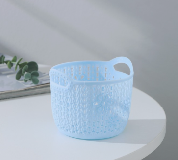 Корзина для хранения «Вязание», пластик, 11.5×10.5×9 см, голубая &mdash; Posudio