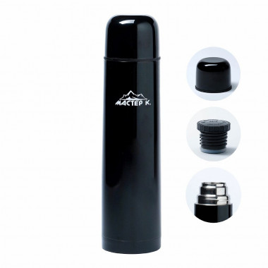 Термос "Мастер К. " 1л. тепло 24ч. черный &mdash; Posudio