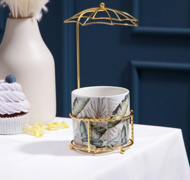 Конфетница "Папоротник.Зонтик" 220 мл, 9х20 см &mdash; Posudio