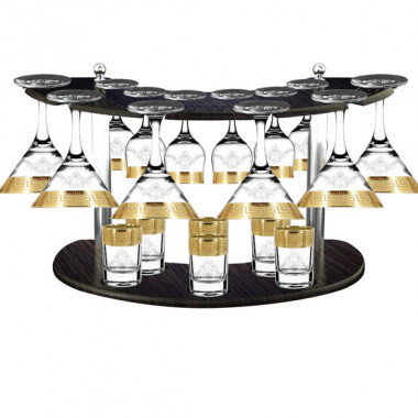 Набор с барной стойкой 19пр. &quot;Барокко&quot; (Гусь Хрусталь) — Posudio