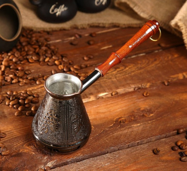 Турка для кофе медная «Виноград», 0,3 л &mdash; Posudio