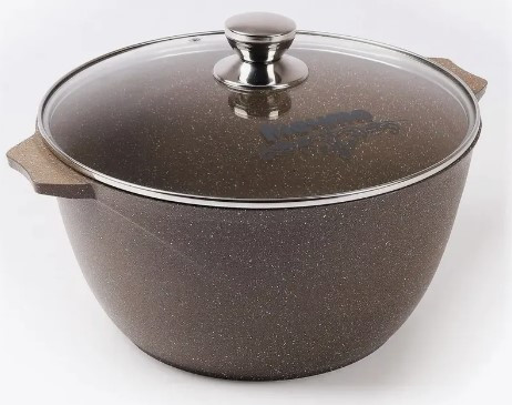 Кастрюля 8,0л. Гранит brown фото 1 — Posudio