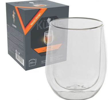 Стакан AROMA, объем:200 мл с двойными стенками (боросиликатное стекло) — Posudio