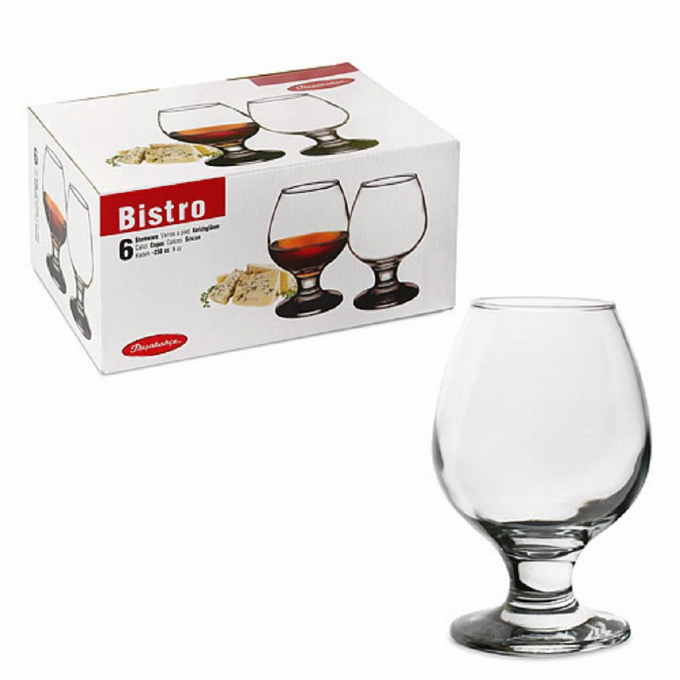 Бокал 6 шт 250 мл Pasabahce Bistro 44483B фото 1 — Posudio