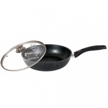 Сковорода 240/60мм с ручкой( темн. мрам) &mdash; Posudio
