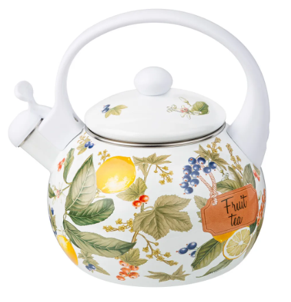 ЧАЙНИК AGNESS ЭМАЛИРОВАННЫЙ СО СВИСТКОМ, 2,2Л, ИНДУКЦИОННОЕ ДНО фото 1 &mdash; Posudio