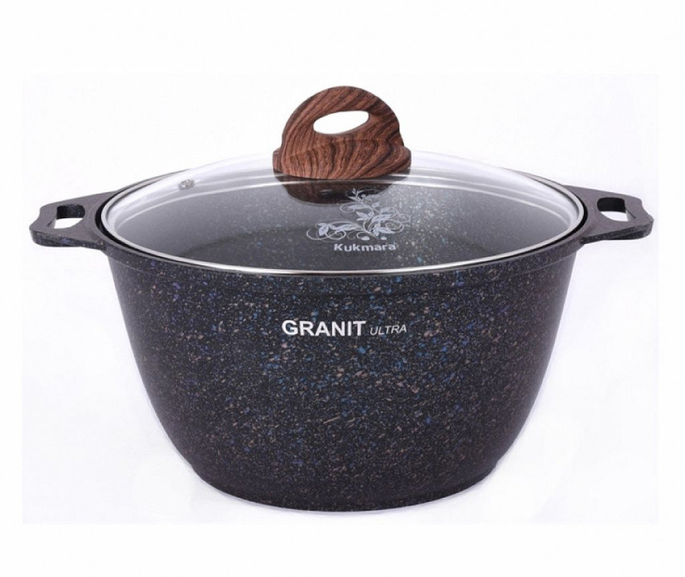 Кастрюля 8л. со стекл. крышкой Granit ultra(blue) фото 1 &mdash; Posudio