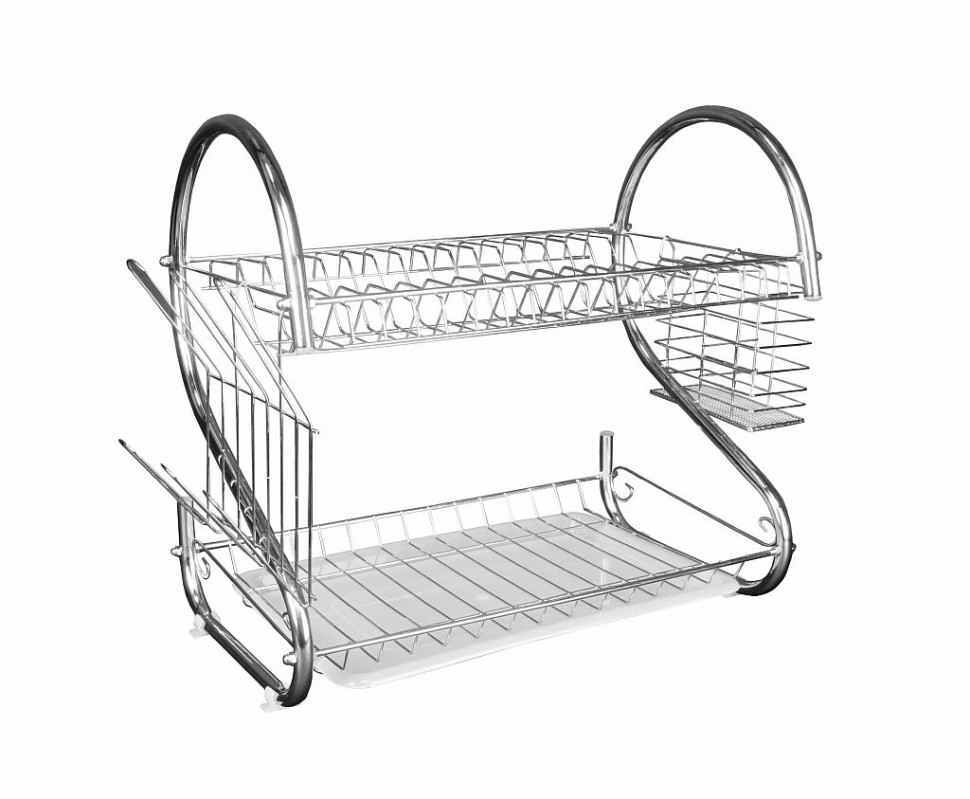 Сушилка для посуды BH-7325 / 2 яруса+пл.поддон (х6) фото 1 — Posudio