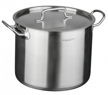 Кастрюля 11,0л  метал.крышка ОБЩЕПИТ d25см. h25 см — Posudio