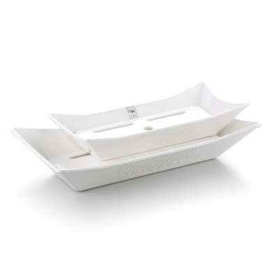 Блюдо,поднос меламиновый, черный 43.2*23*8.5см  P.L. &mdash; Posudio