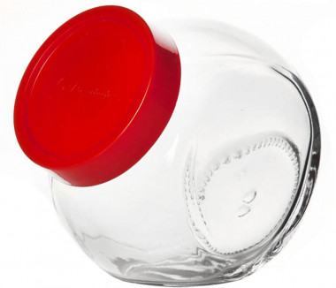 Банка д/сыпучих продуктов 1500 мл красная крышка Белла — Posudio