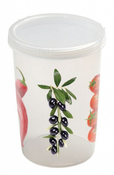 Банка с завинч крышкой 1л с декор &mdash; Posudio