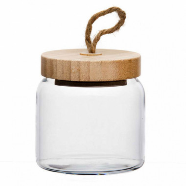 Банка с бамбуковой крышкой 575мл.(ВУДИ) &mdash; Posudio