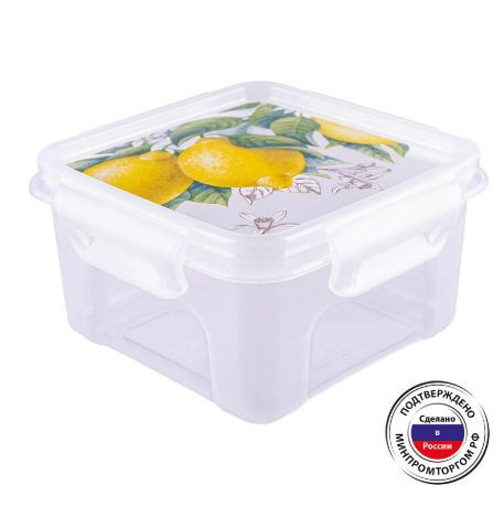 Контейнер для СВЧ "Fresh" квадратный 0,6л. фото 1 &mdash; Posudio