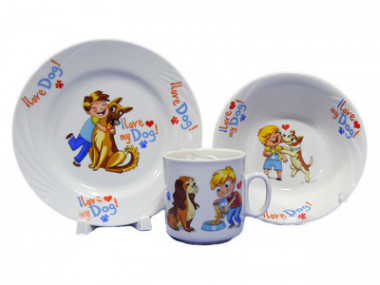 Набор посуды 3пр. "МОЙ ЛЮБИМЫЙ ПЕС" &mdash; Posudio