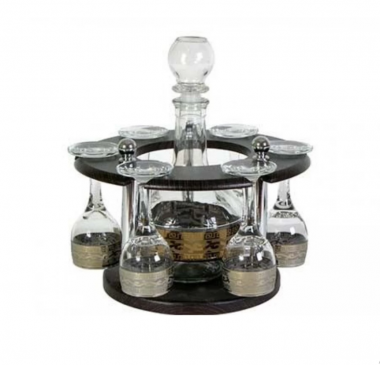 Набор с барной стойкой 8пр. Версаче  (Гусь Хрусталь) GE08-500/134-БC — Posudio