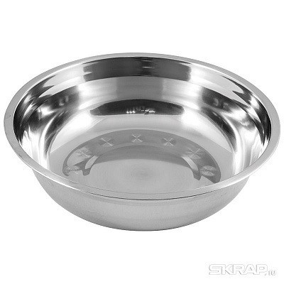 Миска Bowl-25, объем 2,3 л, с расширенными краями, из нерж стали, зеркальная полировка, диа 25 см фото 1 — Posudio