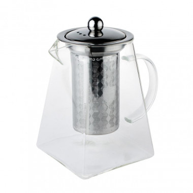 Чайник 0,95л  д/заварки  мет/сито термост. стекло КУВШИН   (Катунь) — Posudio