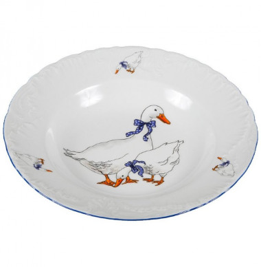 Тарелка глубокая "Гуси" 22,5см. &mdash; Posudio