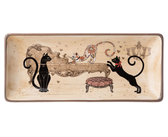 Блюдо "Парижские коты" 28*12см. фото 1 &mdash; Posudio