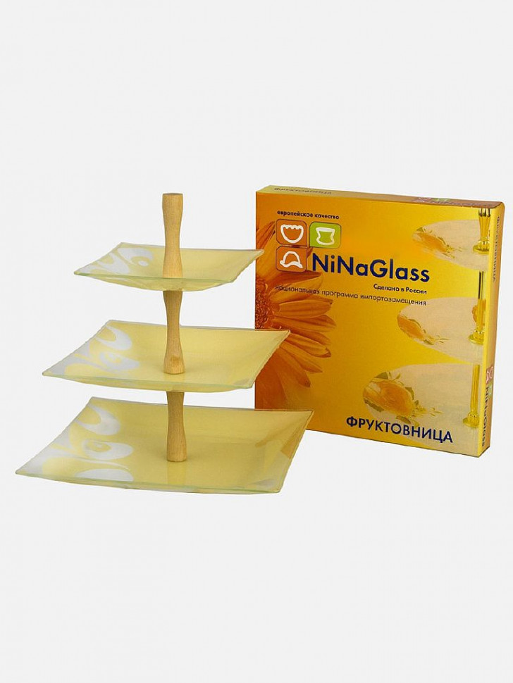 Фруктовница 3-х ярусная NinaGlass Эстель 4840161135 фото 1 — Posudio