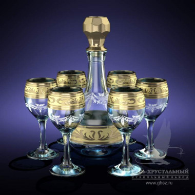 Набор 7пр. "Русский узор" с рис.(Гусь Хрусталь) GE09-500/134 &mdash; Posudio