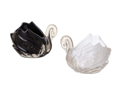 НАБОР ИЗ 2-Х ИКОРНИЦ "ЛЕБЕДИ" 11*7*8.5 см. 355-345 &mdash; Posudio