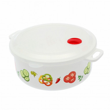 Емкость для холод-ка и микров.печи 0,95л. с декором &mdash; Posudio