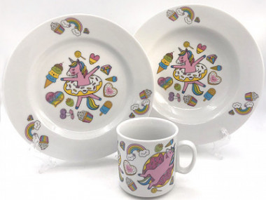 Набор посуды 3пр. "ЕДИНОРОЖКИ" &mdash; Posudio