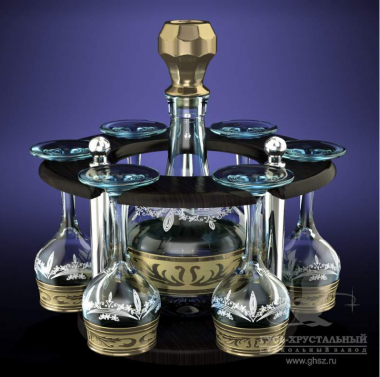 Набор с барной стойкой 8пр. Русский узор (Гусь Хрусталь) — Posudio