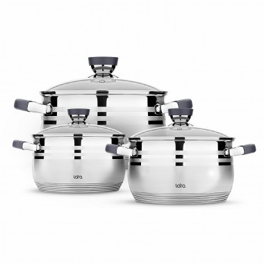 Набор посуды LR-02-121 (LARA  MERCURY) 6пр. 2.1+2.9+4.9 л. — Posudio