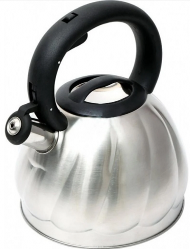 Чайник 3л нжс свист.зол.крышк.черн.ручк (Wellberg), 6223WB — Posudio