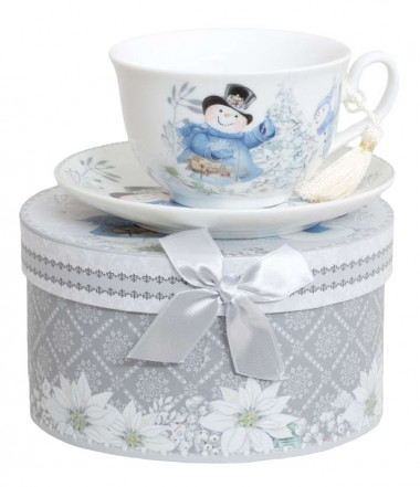 Чайная пара в подарочной упаковке 300мл SIJ Снеговик NC16082 — Posudio