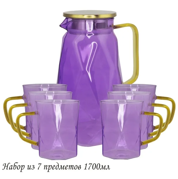 Набор графин 1700мл и 6 стаканов в под.уп.(х8) 160-256 фото 1 — Posudio