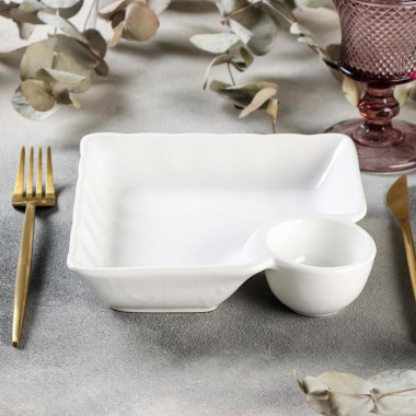 Блюдо с соусником "Бланш" 18 см &mdash; Posudio