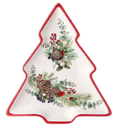 ТАРЕЛКА В ФОРМЕ ЕЛКИ AGNESS “CELEBRATION" 23*20,2*2,2см.  358-2263 &mdash; Posudio