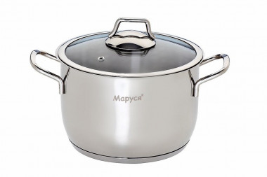 Кастрюля 1,5л 14х10см стеклянная крышка Маруся 15к — Posudio