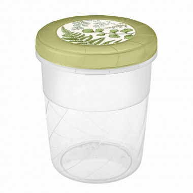 Банка с завинч крышкой с декором 1л.(ЗЕЛЕНЫЙ) &mdash; Posudio