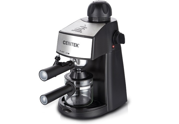 Кофеварка  Centek CT-1160 (Steel/Black) 800вт 240мл.эспрессо фото 1 — Posudio