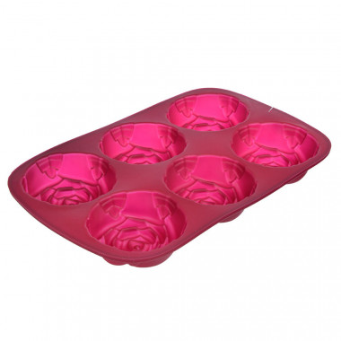 Форма д/булочек. 27,5х18х3,6см 6яч. Розы 4цв HYW0331 &mdash; Posudio