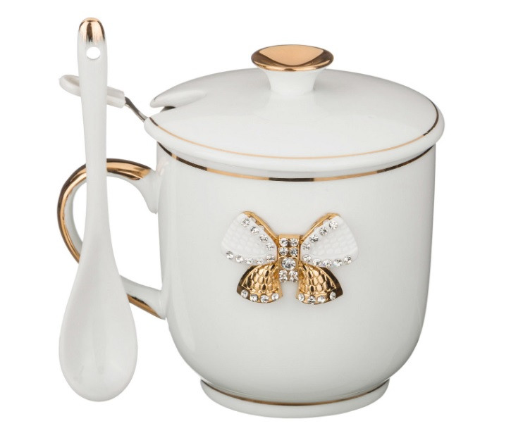 Заварочная кружка с бантиком и ложкой"VENEZIA" фото 1 — Posudio