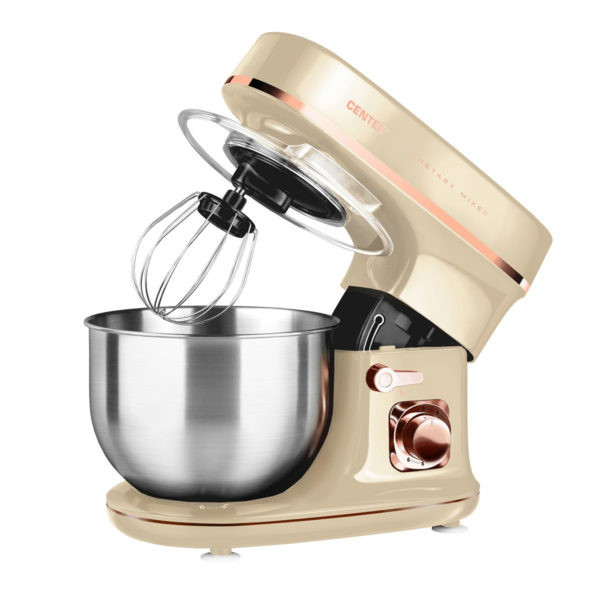 Миксер планетарный CENTEK CT-1139 1300ВТ  бежевый/хром фото 1 — Posudio