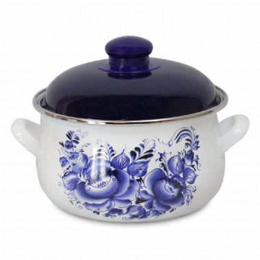 Кастрюля 2л эмалированная Маруся Гжель 33/16 — Posudio