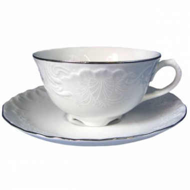 Чайная пара 220мл Cmielow Rococo Платина 8000203I-OMAZ — Posudio