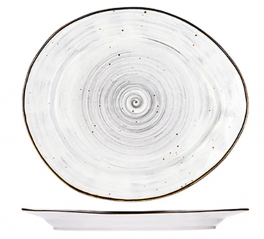 Тарелка мелкая. Пастораль 23см серый &mdash; Posudio