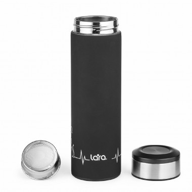 Термос LR04-19 LARA  420мл. черный/сталь — Posudio