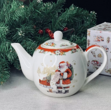 Чайник 850 мл НОВЫЙ ГОД в под.уп.(х24)Фарфор 205-319 — Posudio