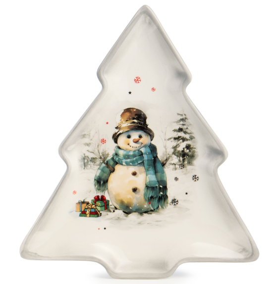 ТАРЕЛКА В ФОРМЕ ЕЛКИ AGNESS “С НОВЫМ ГОДОМ!" 23*20,2*2,2см. 358-2252 фото 1 &mdash; Posudio