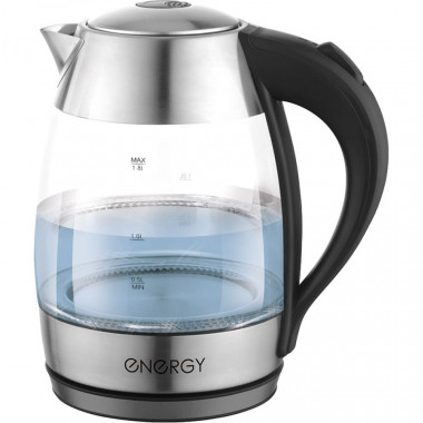 Чайник ENERGY E-255 (1.8л)  стекло, пластик цвет черный — Posudio
